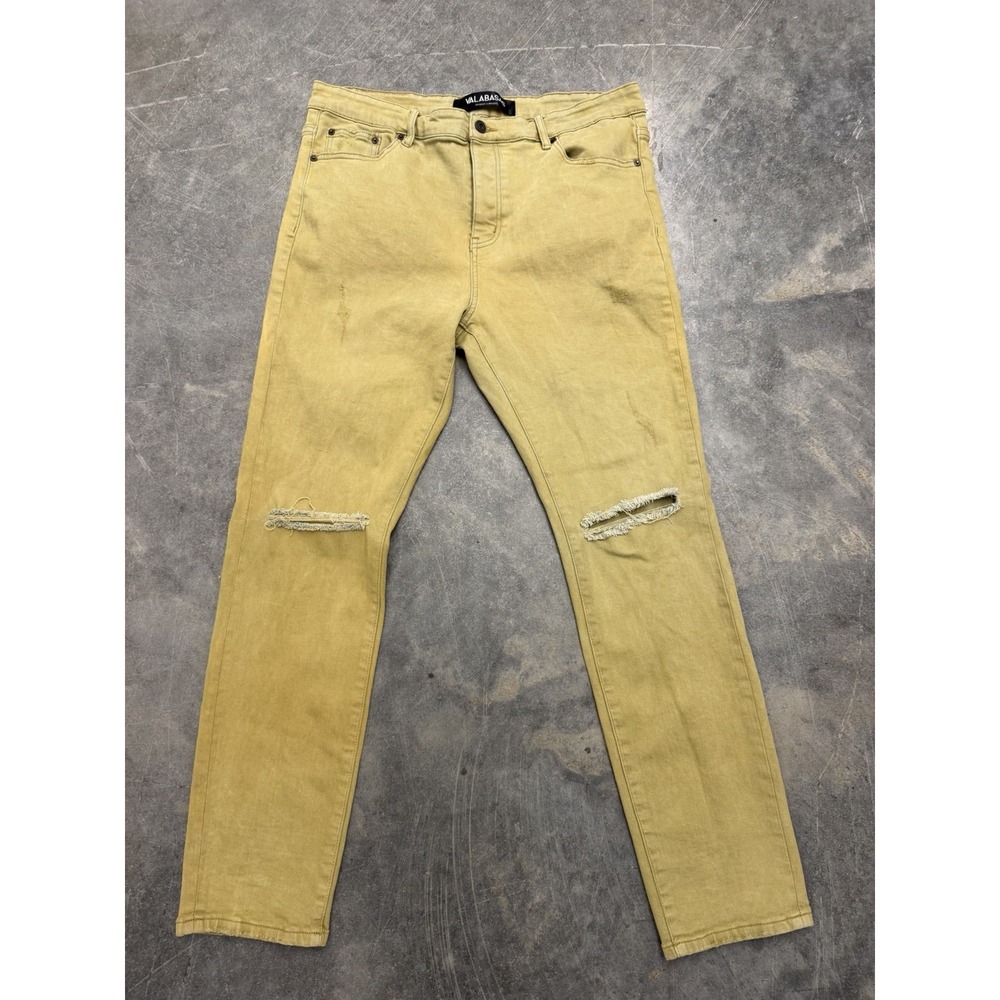 Valabasas Tan Distressed Men's Jeans Size 42 Designed In Memphis